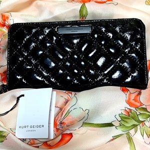 NWT Kurt Geiger London Zip Around Leather Wallet